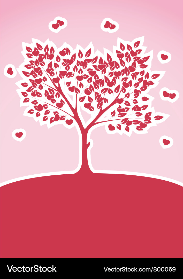 Tree of love abstract background Vector Image