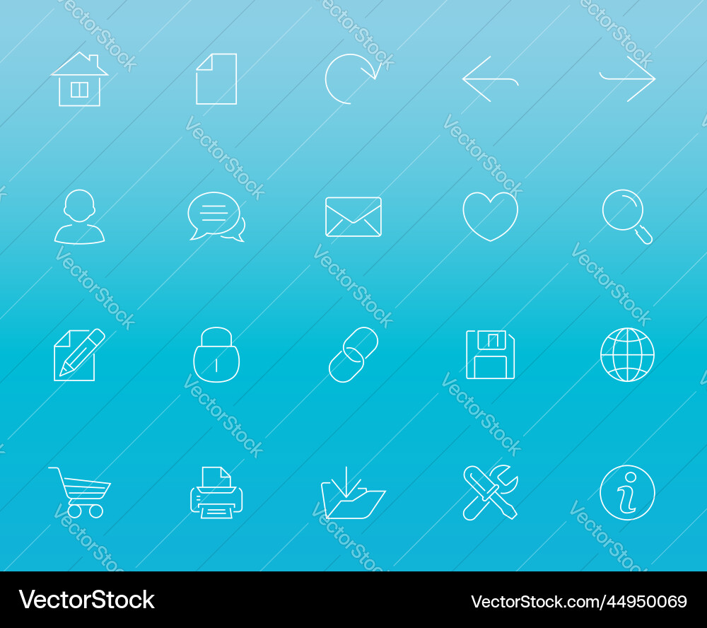 Web line icon set vector image