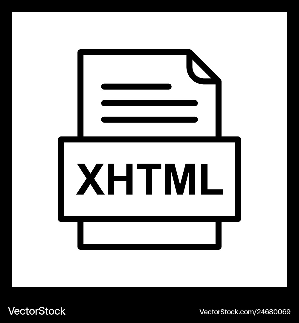 Xhtml file document icon Vector Image