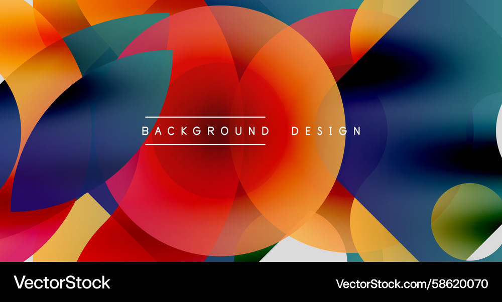 Abstract colorful shapes overlap creating dynamic Vector Image