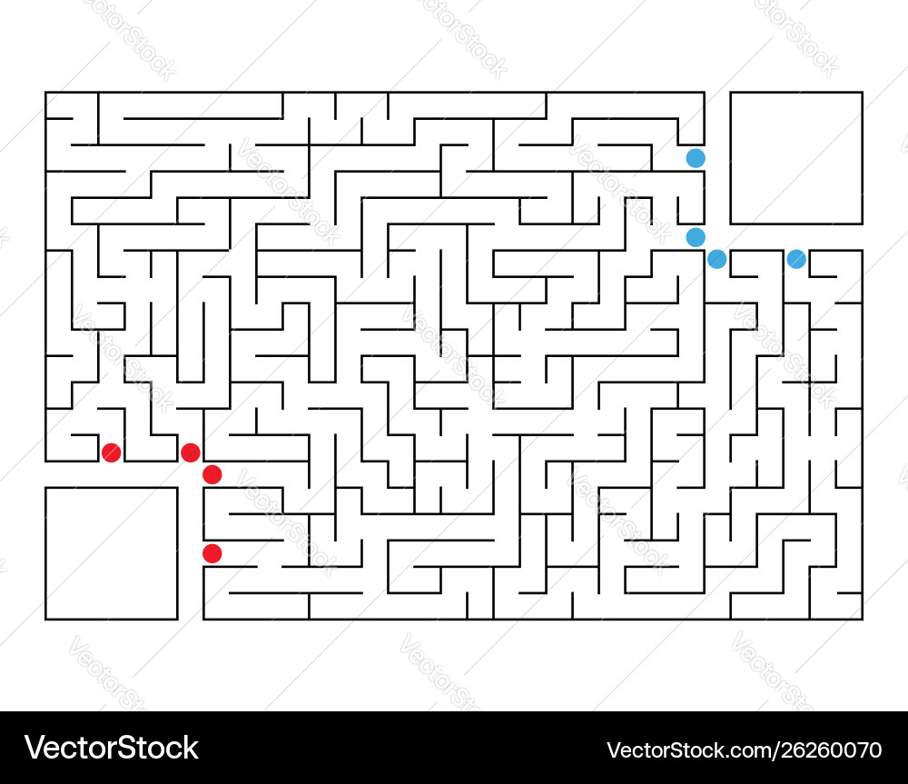 Abstract rectangular maze game for kids puzzle Abstract rectangular maze game for kids puzzle vector image