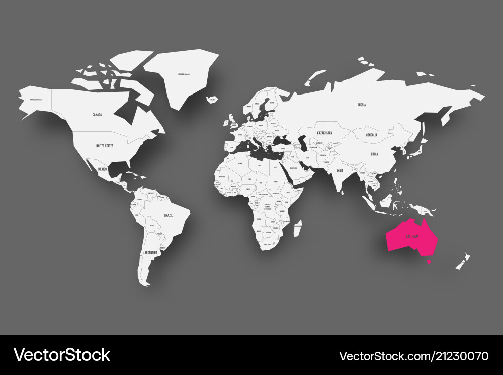 Australien rosa in Landkarte von Weltlicht hervorgehoben Australien rosa in Landkarte von Weltlicht hervorgehoben vektorbild