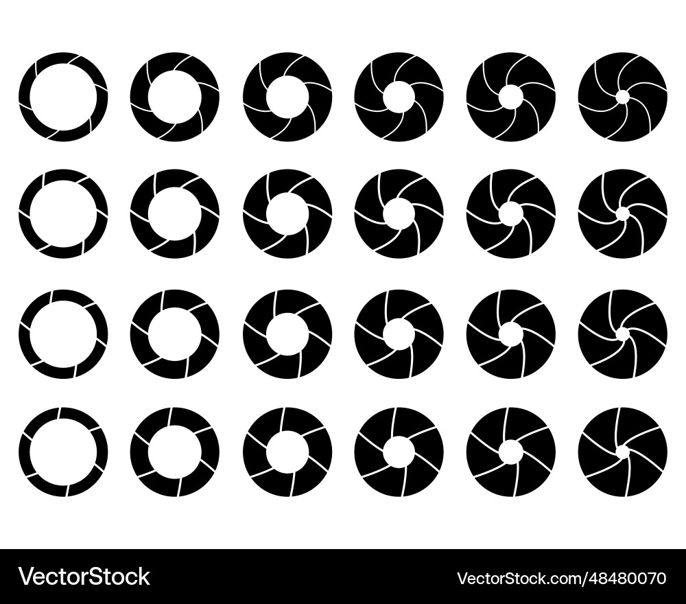 Camera lens aperture values Camera lens aperture values vector image