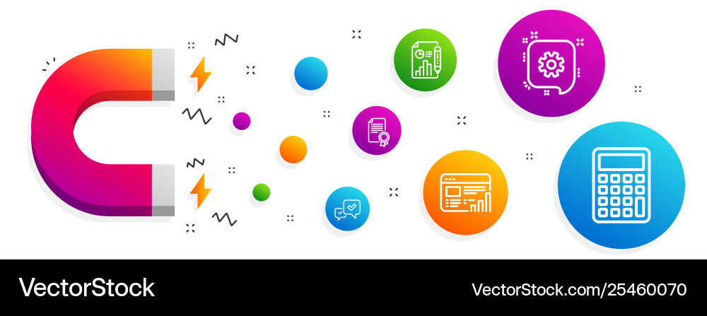Certificate web report and document icons Certificate web report and document icons vector image