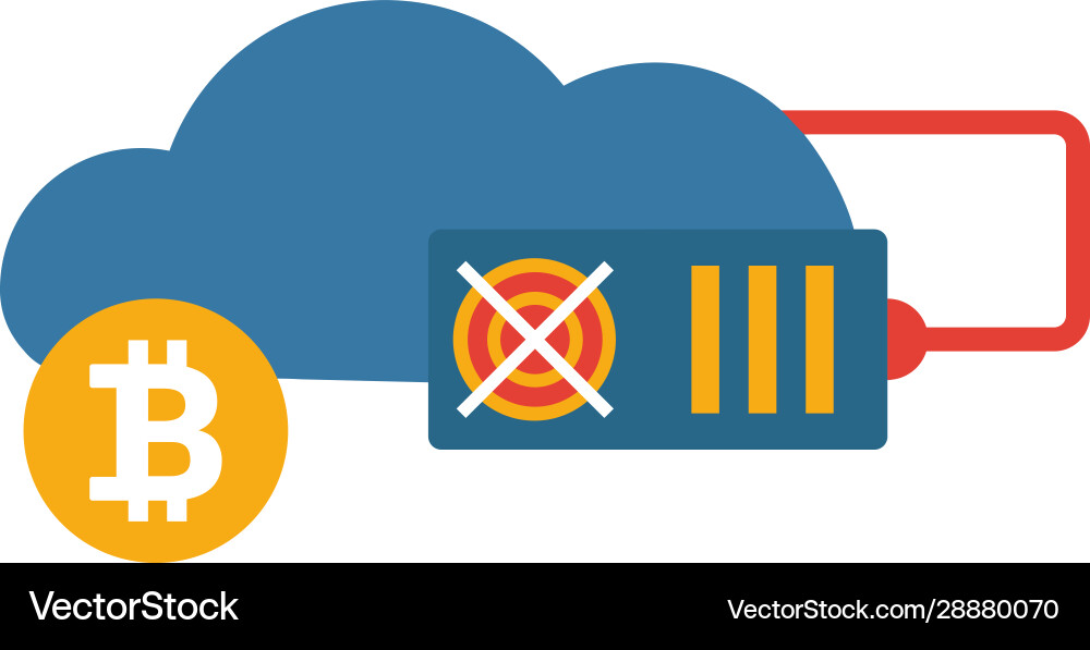Cloud mining icon set four elements in different Vector Image