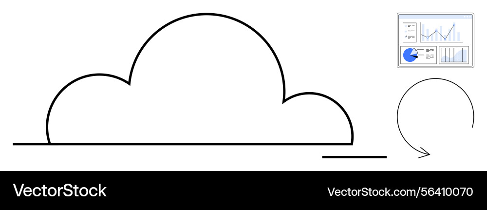 Cloud storage concept with data analytics Vector Image