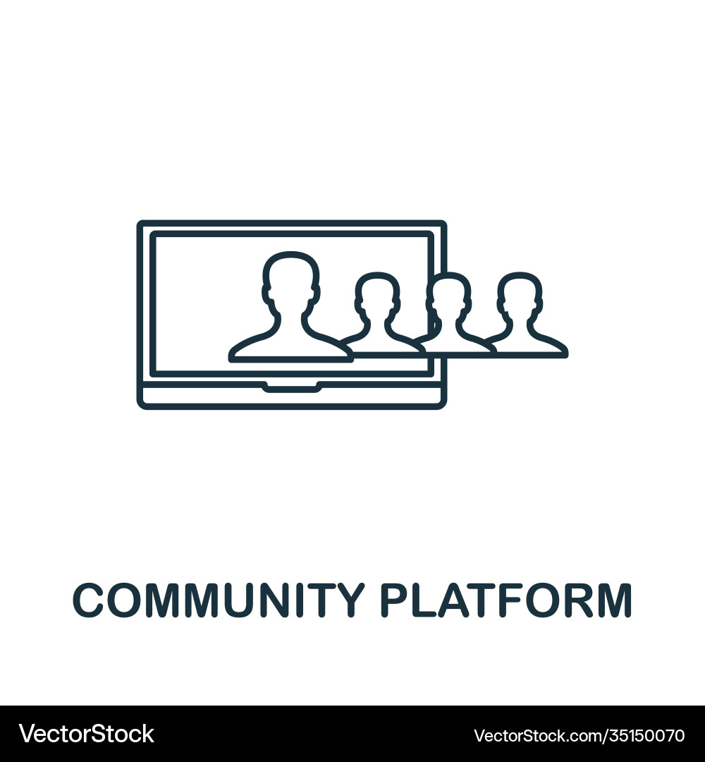 Community platform icon line style element from vector image