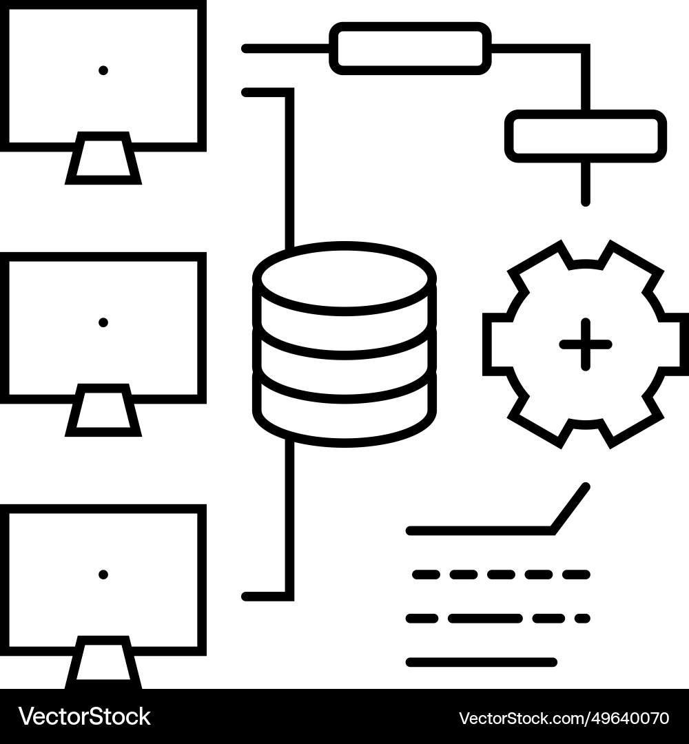 Continuous integration software line icon Vector Image