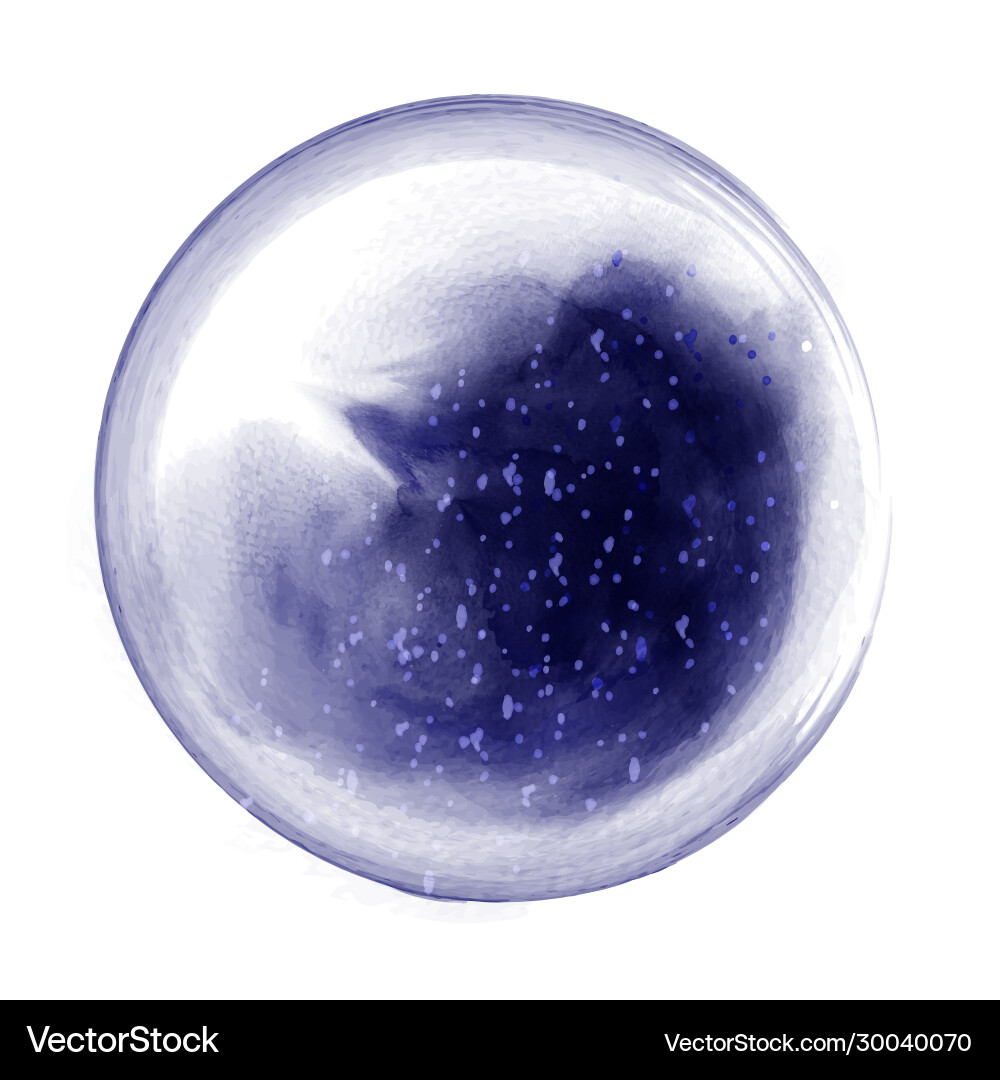 Dark blue circle splash brush watercolor vector image