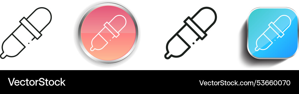 Dropper icon thin linear regular and button style vector image