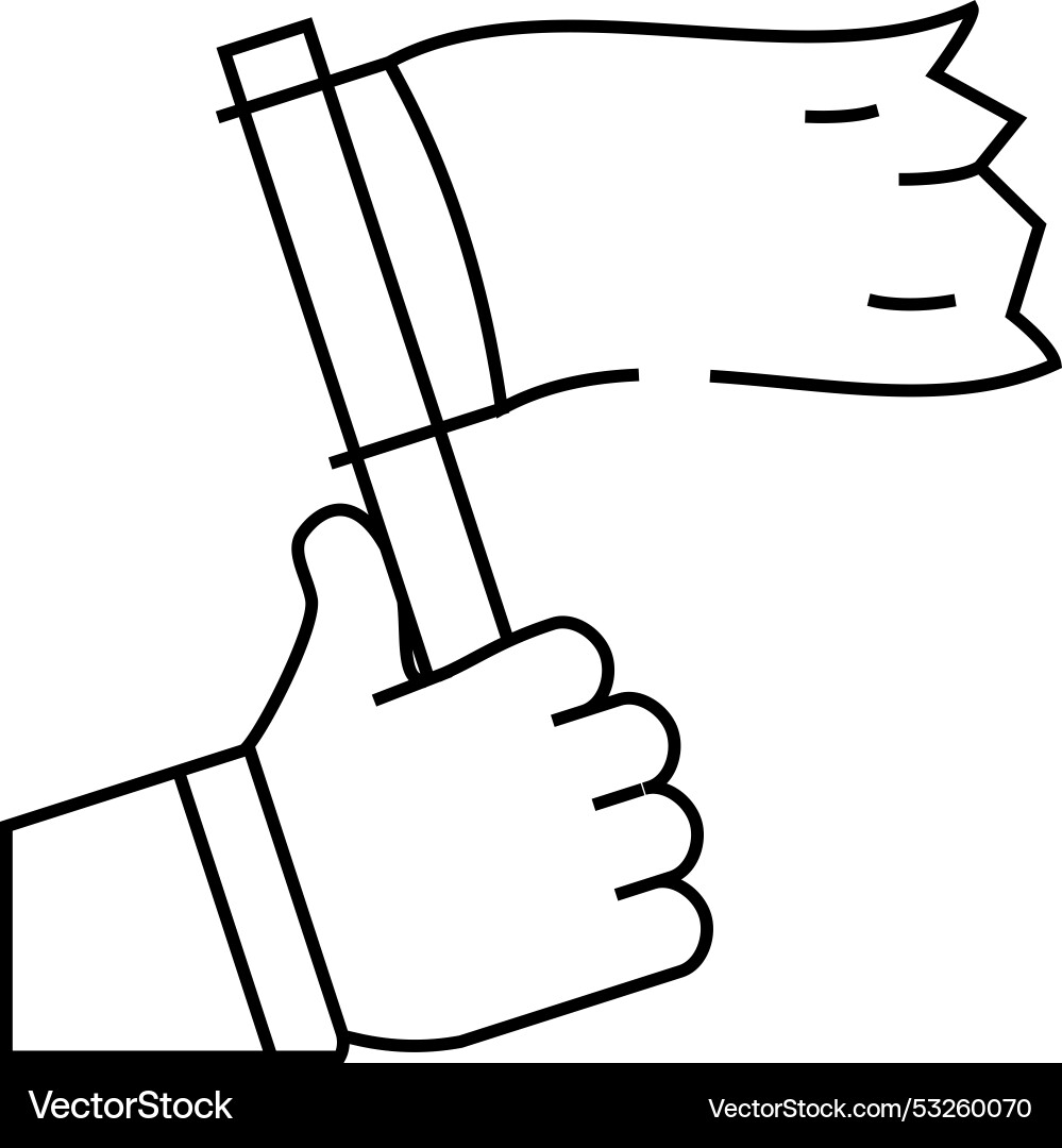 Empty flag line icon Vector Image