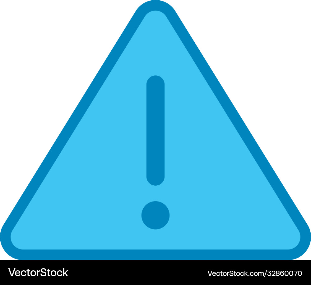 Exclamation mark inside warning triangle line Vector Image