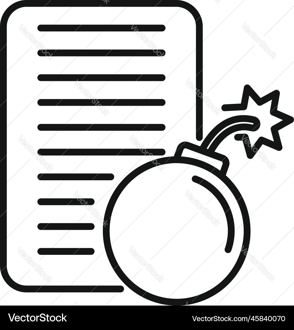File data bomb icon outline hacker error File data bomb icon outline hacker error Vector Image