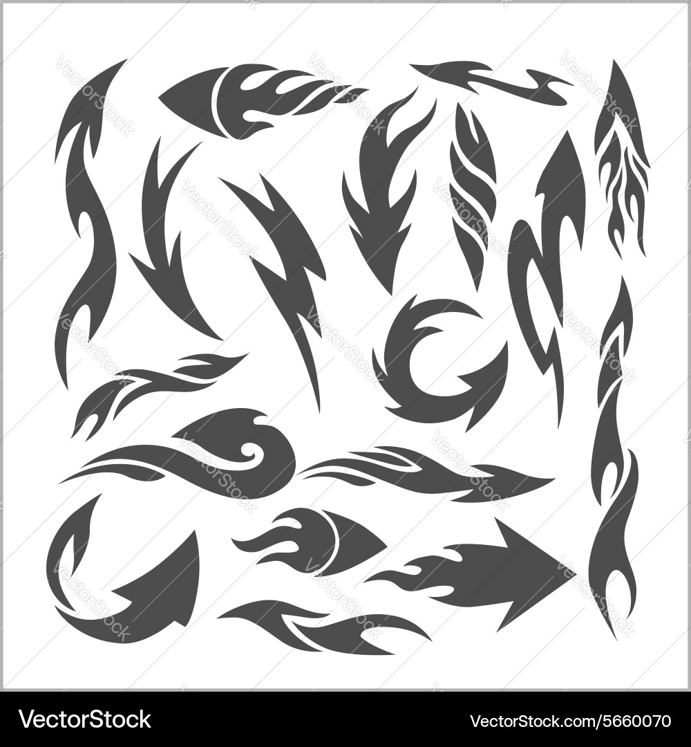 Flaming Arrow Set vector image