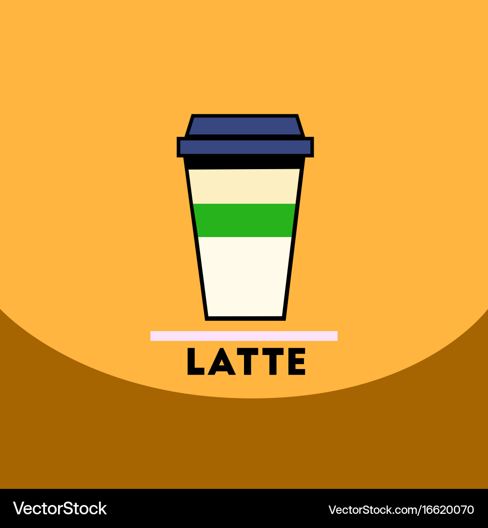 Flat icon design collection latte to go vector image