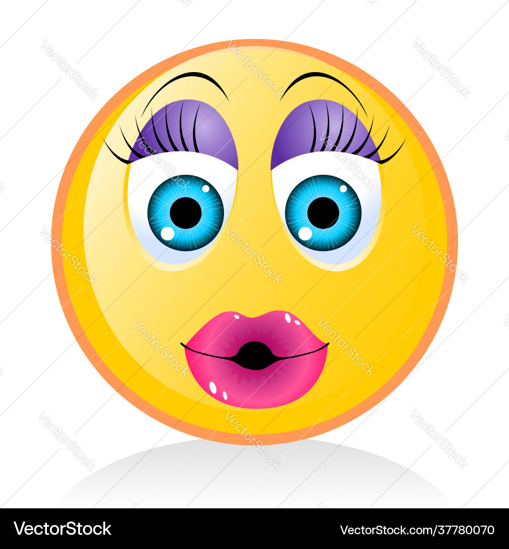 Gelbe Emoji - Frau Mädchen Vektorbild