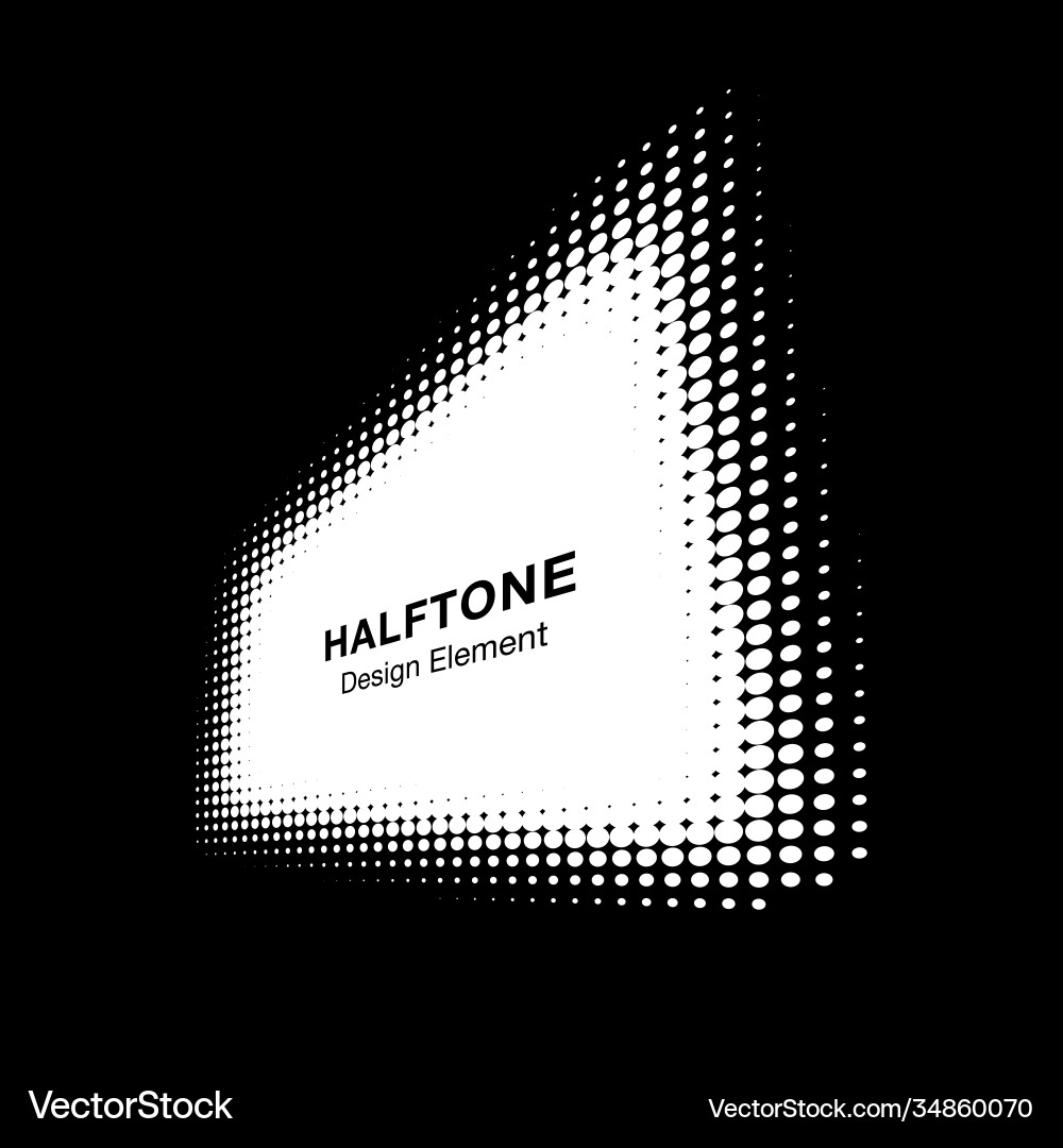 Halftone dots distort rectangle in perspective Halftone dots distort rectangle in perspective Vector Image