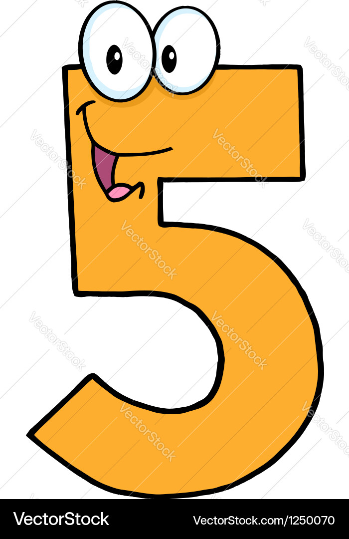 Happy number five (1250070) – Royalty-Free Vector | VectorStock