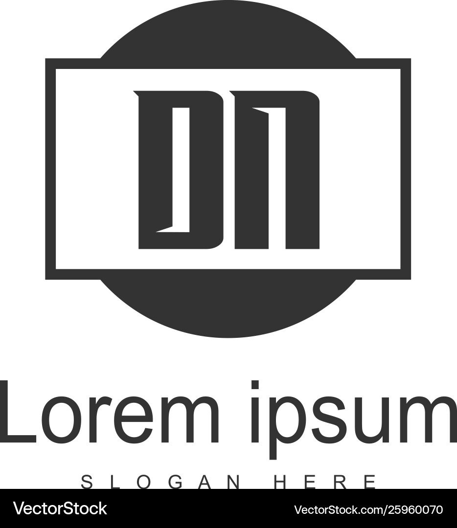 Initial dn logo template with modern frame Vector Image