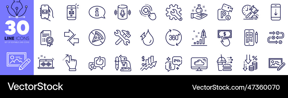 Mail app customisation and chemistry lab line Mail app customisation and chemistry lab line vector image