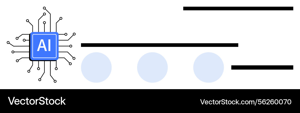 Microchip with ai circuits connected to text Microchip with ai circuits connected to text vector image