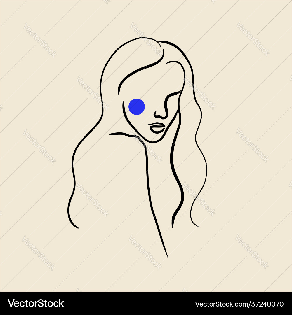 Minimal face drawing in lines Minimal face drawing in lines Vector Image