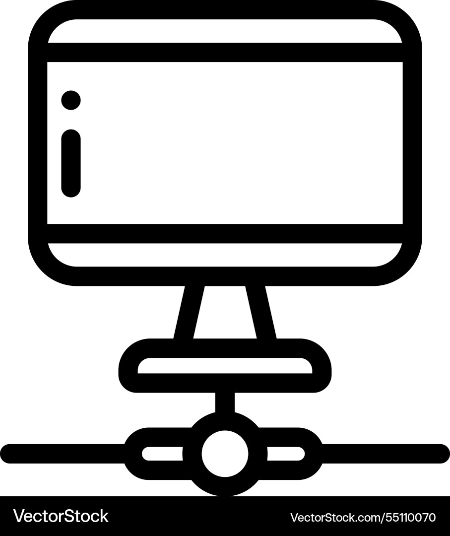 Monitor icon thin linear style design isolated Monitor icon thin linear style design isolated Vector Image