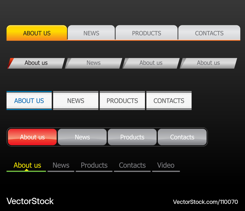 Navigation bars vector image