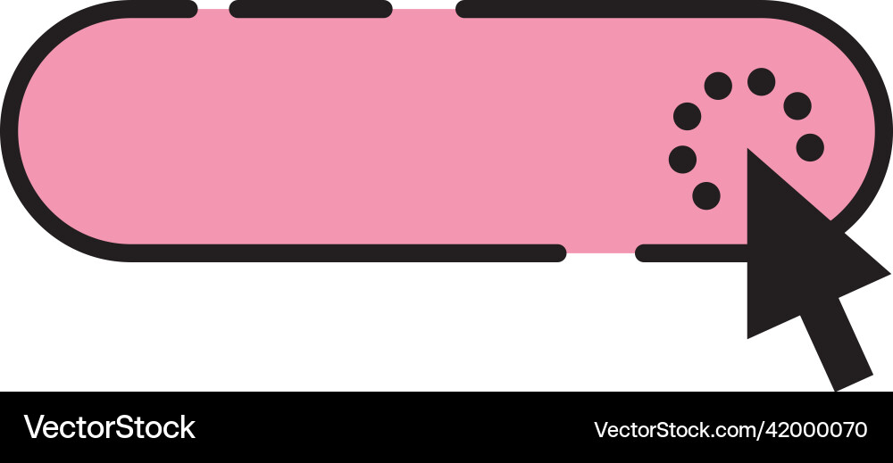 Pink button with cursor pointer click interface Pink button with cursor pointer click interface vector image