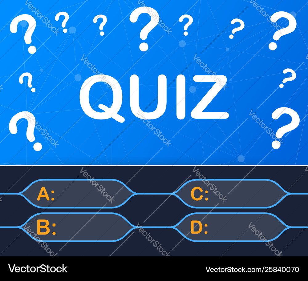 Quiz Game Test Exam Learning Vector Image