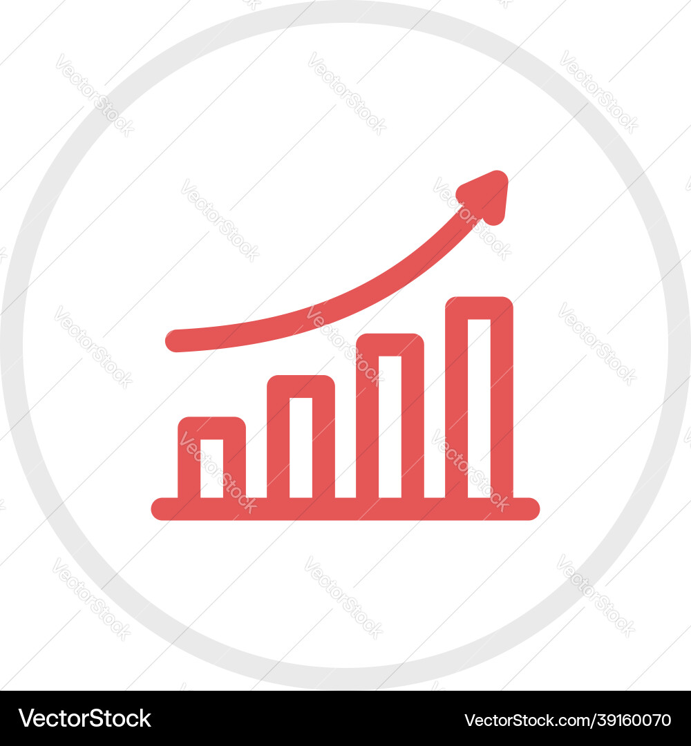 Red graph on a white background Vector Image