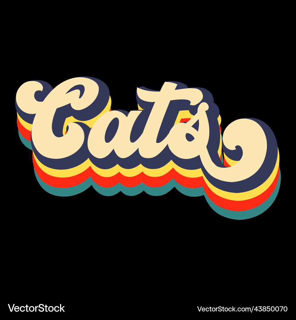 Retro Cat Lover T-Shirt Vektorbild