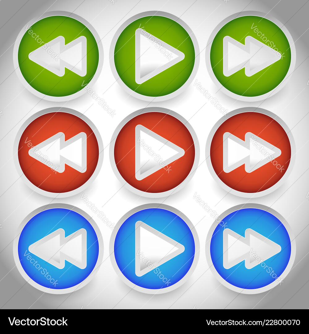 Rewind play fast forward navigation buttons Rewind play fast forward navigation buttons vector image