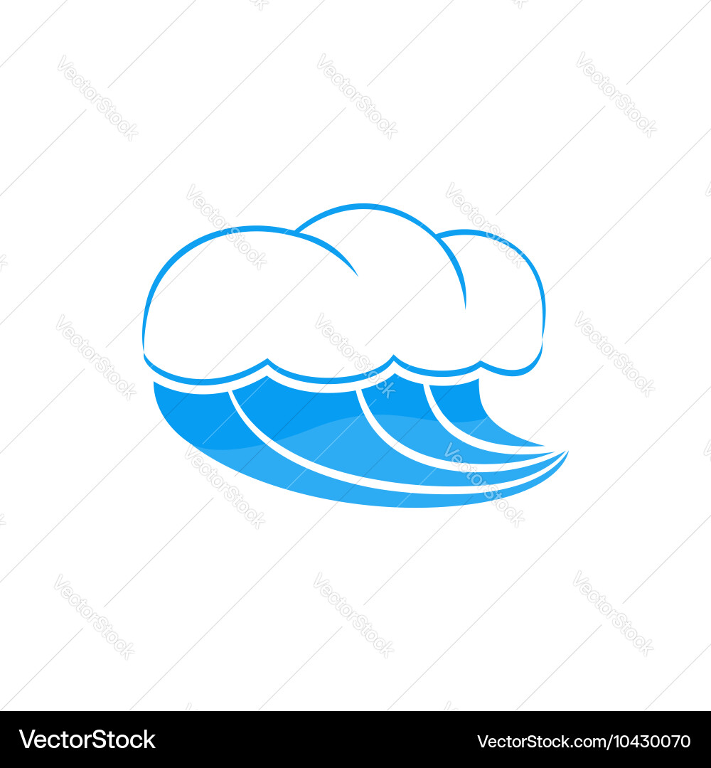 Sea wave with foam icon simple style Vector Image