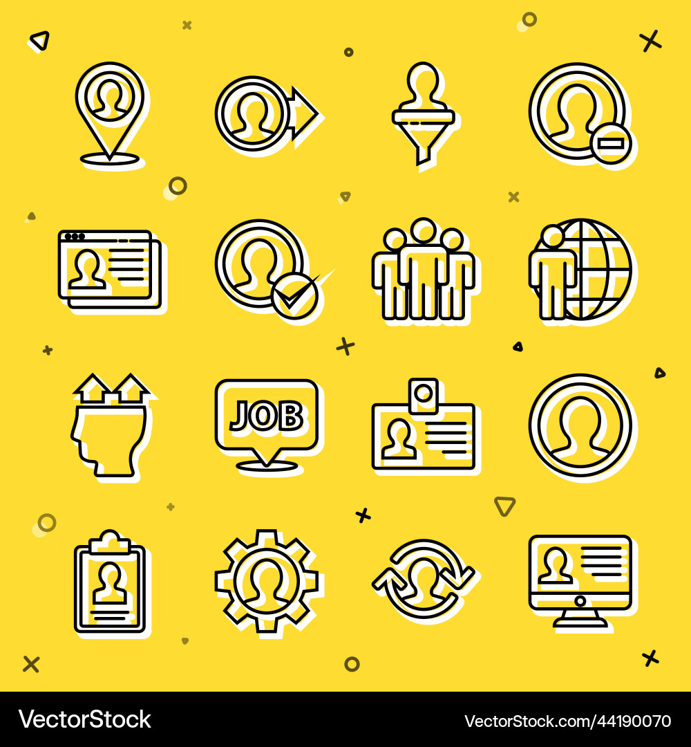 Set line monitor with resume create account Set line monitor with resume create account vector image