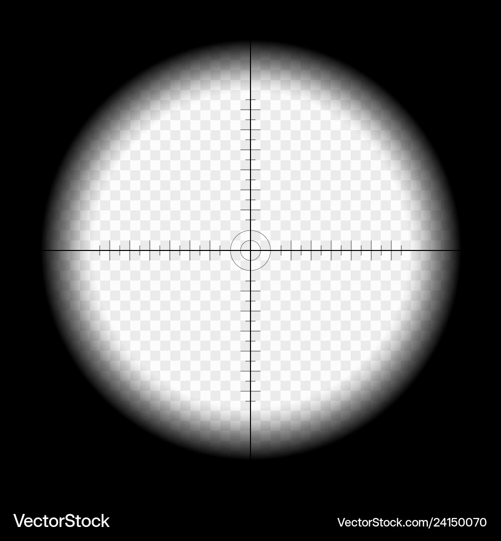 Sniper scope template with measurement marks Vector Image