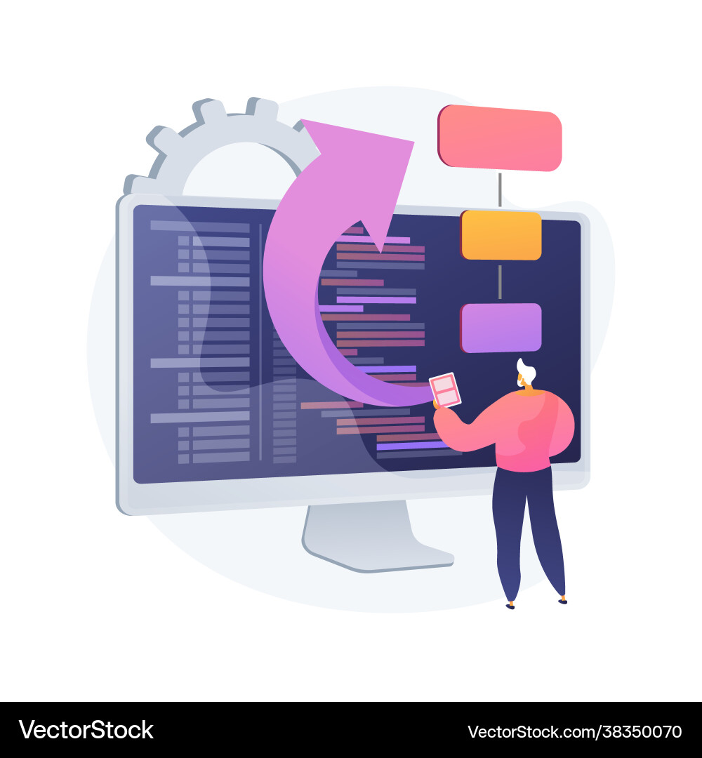 Software requirement description abstract concept Vector Image