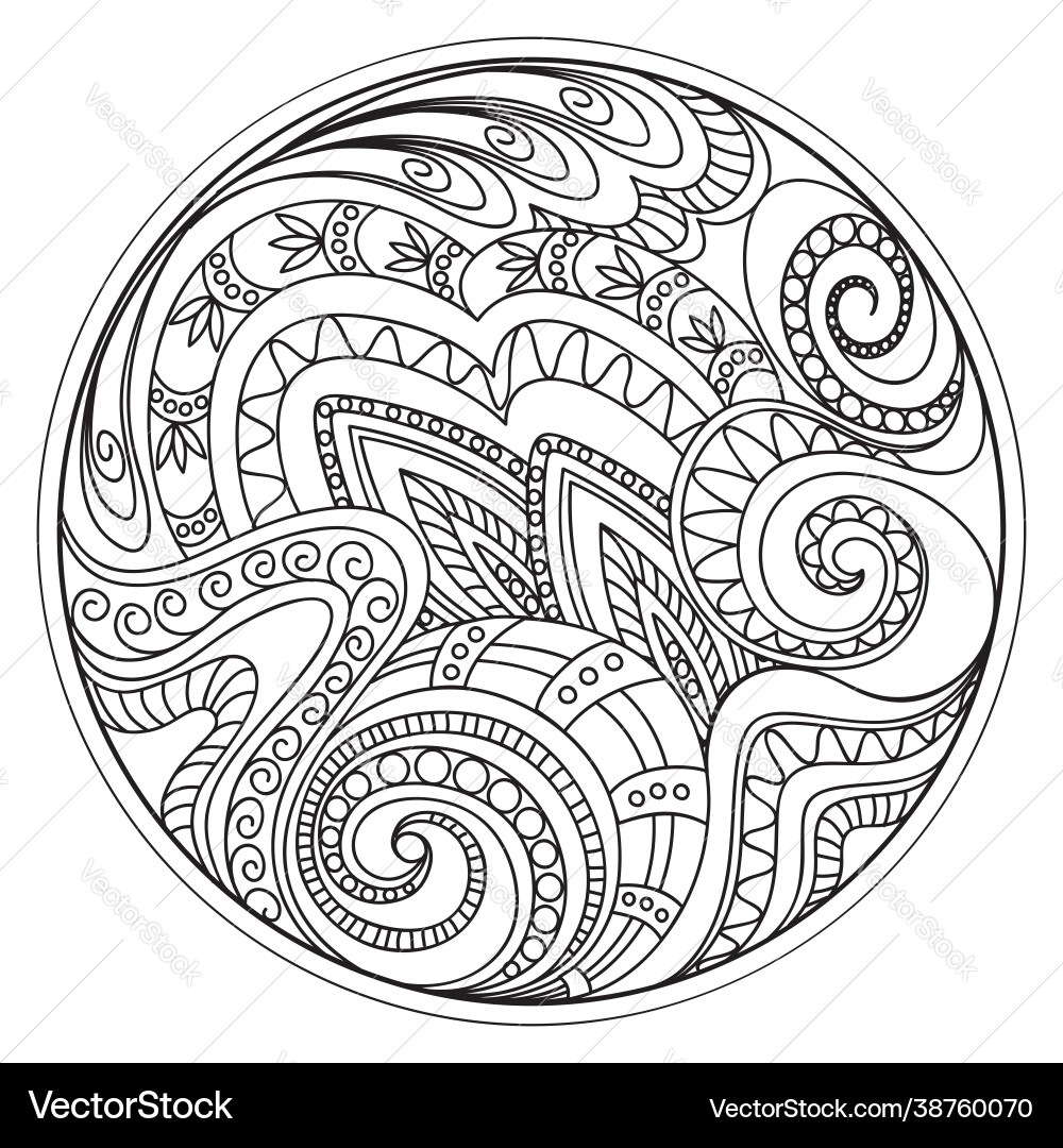 Tangled shapes in circle Tangled shapes in circle Vector Image