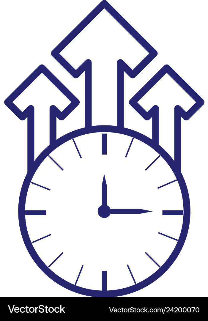 Time clock with arrows up vector image