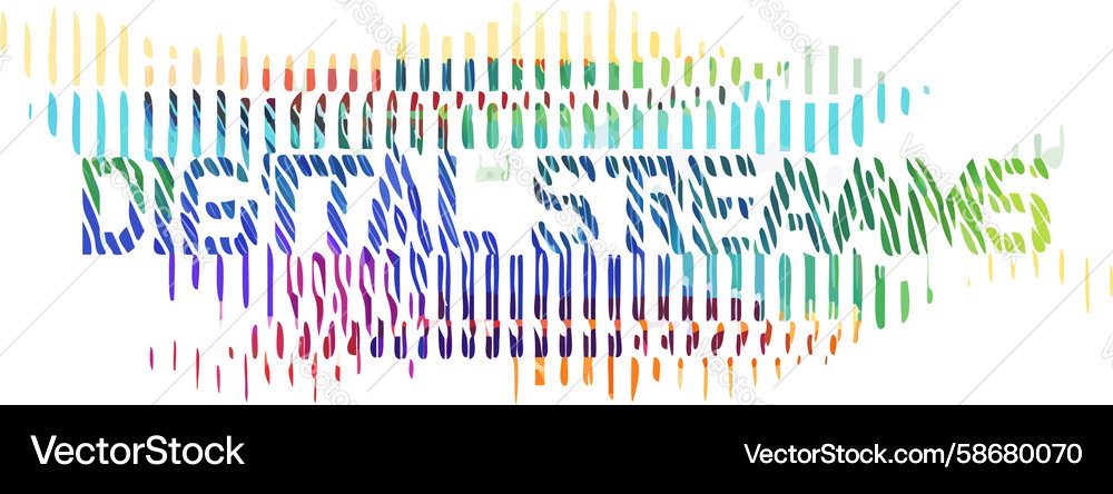 Wavy digital streams text art design generative ai Vector Image