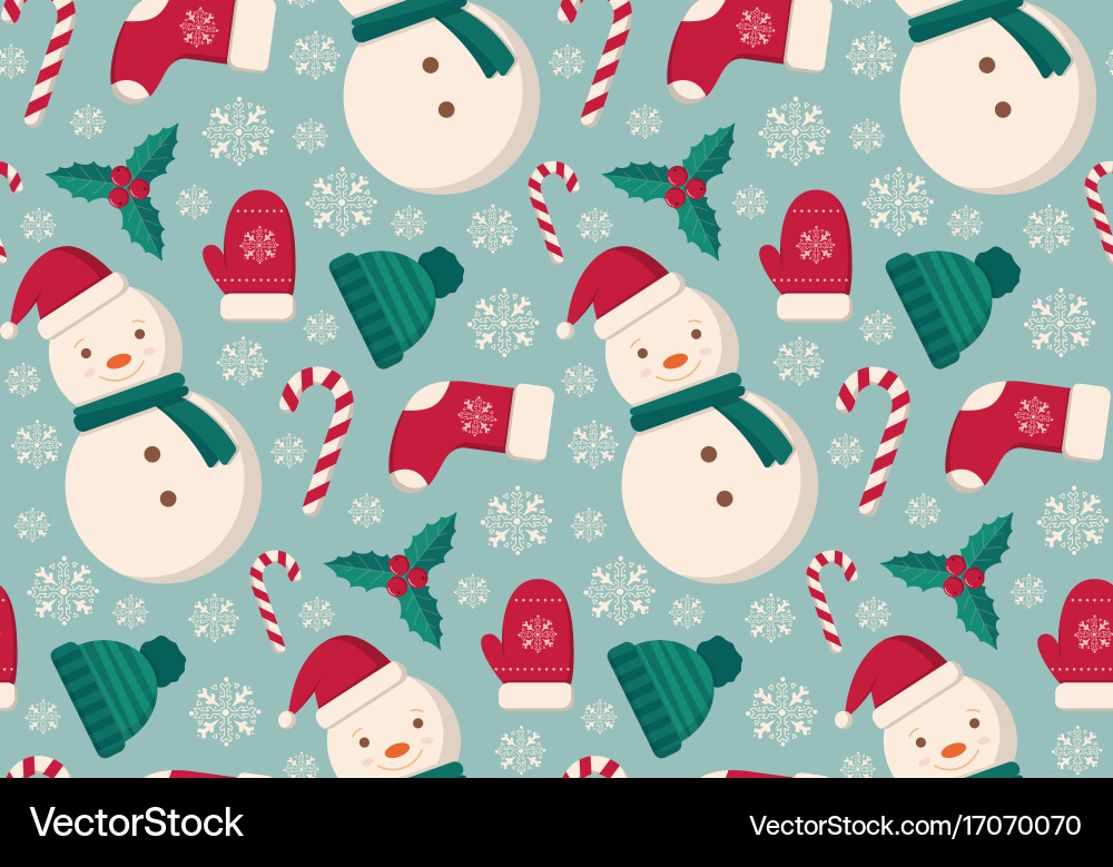 Winter objects seamless pattern vector image