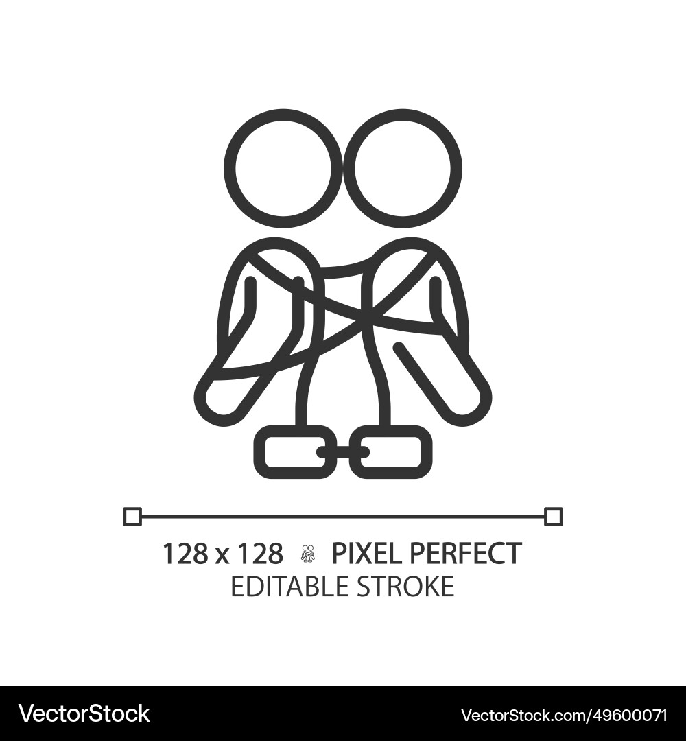 2d thin linear simple black codependency icon 2d thin linear simple black codependency icon vector image