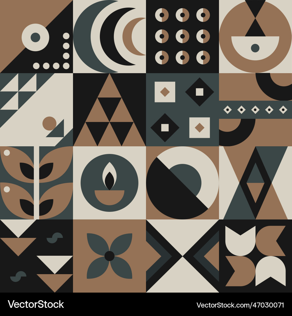 Abstract geometric pattern design in retro style vector image