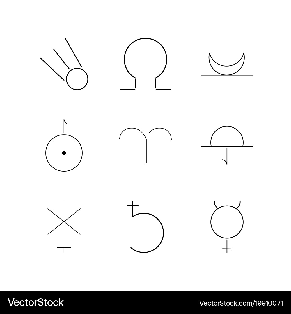 Astrology linear icon set simple outline icons vector image