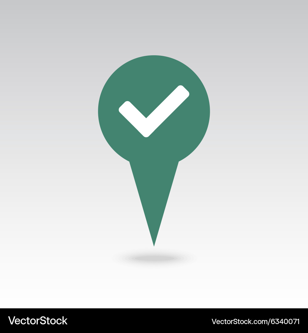 Check pin map icon pointer markers vector image