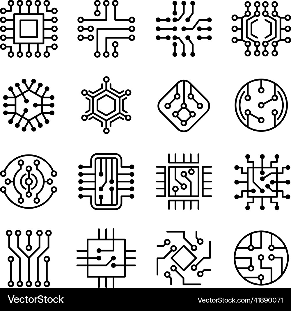 Chip computer engineering electronic micro scheme Chip computer engineering electronic micro scheme vector image