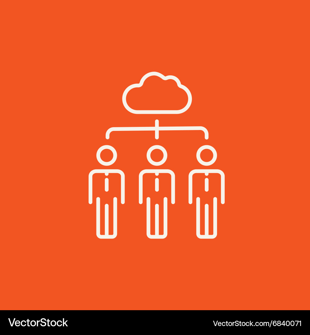 Cloud computing line icon Vector Image