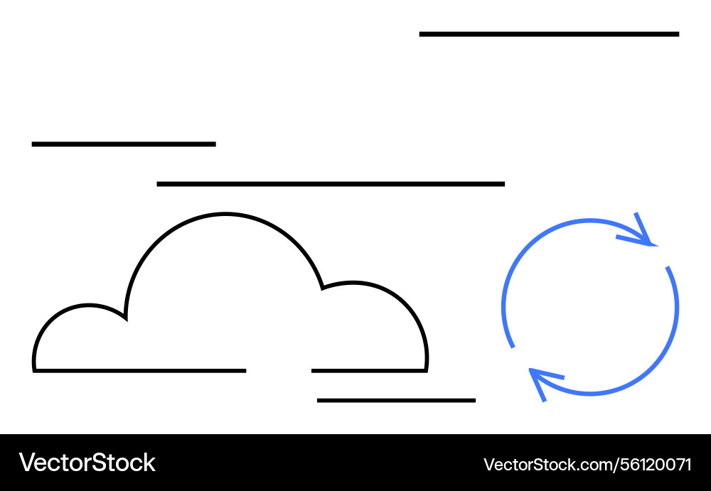 Cloud design with circular arrows representing Cloud design with circular arrows representing vector image
