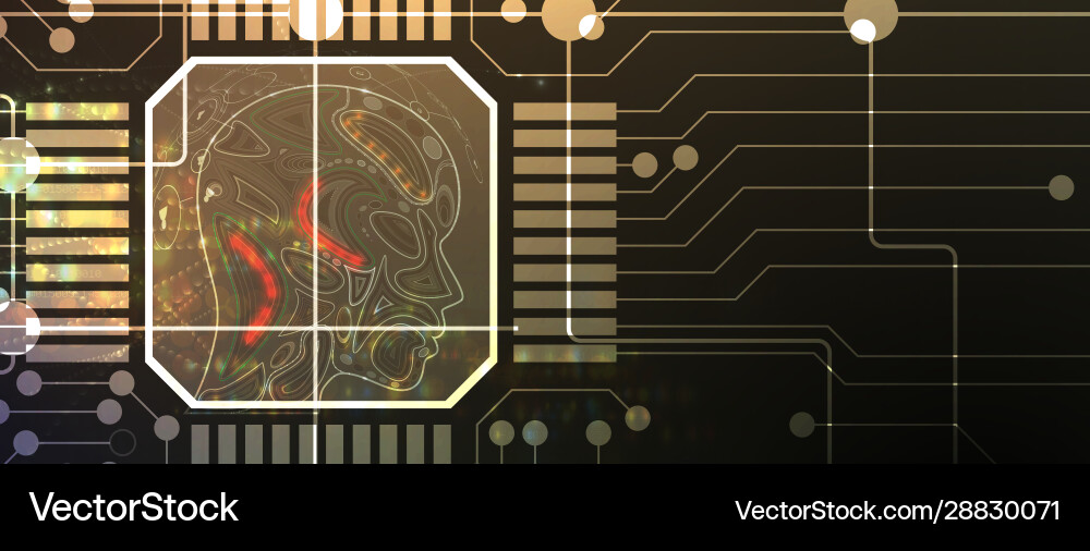 Conceptual technology artificial intelligence vector image