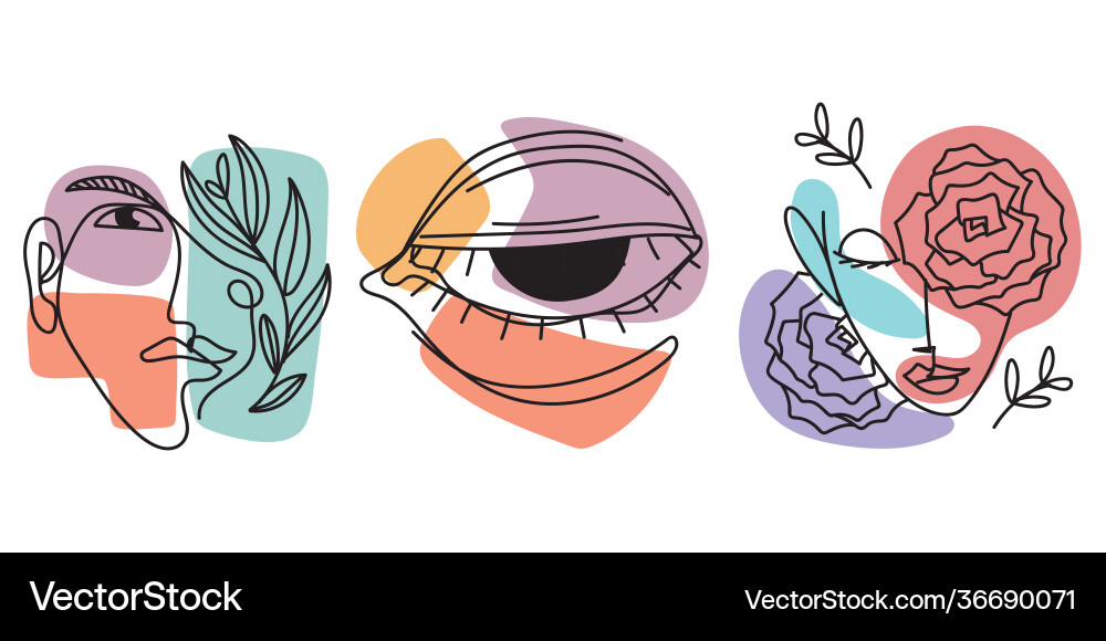 Continuous line abstract Vector Image